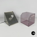 Italian modern metal and purple plexiglass table lamp by Iter Elettronica, 1970s