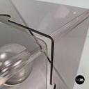 Italian modern metal and purple plexiglass table lamp by Iter Elettronica, 1970s