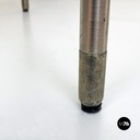 Italian Post Modern Cockpit Shape Leather and Steel Side Chair, 1980s