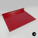 Italian mid-century modern cinema prices sign in golden and red plastic, 1960s