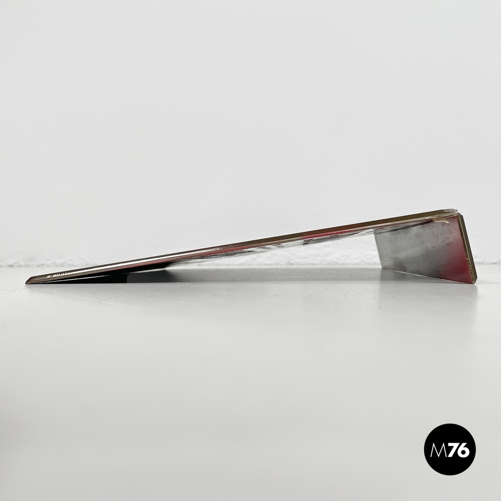 Italian mid-century modern cinema prices sign in golden and red plastic, 1960s