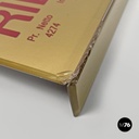 Italian mid-century modern cinema prices sign in golden and red plastic, 1960s