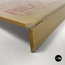 Italian mid-century modern cinema prices sign in golden and red plastic, 1960s