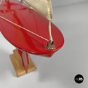 English mid-century modern red sailing boat model by Star Yacht Birkenhead 1960s