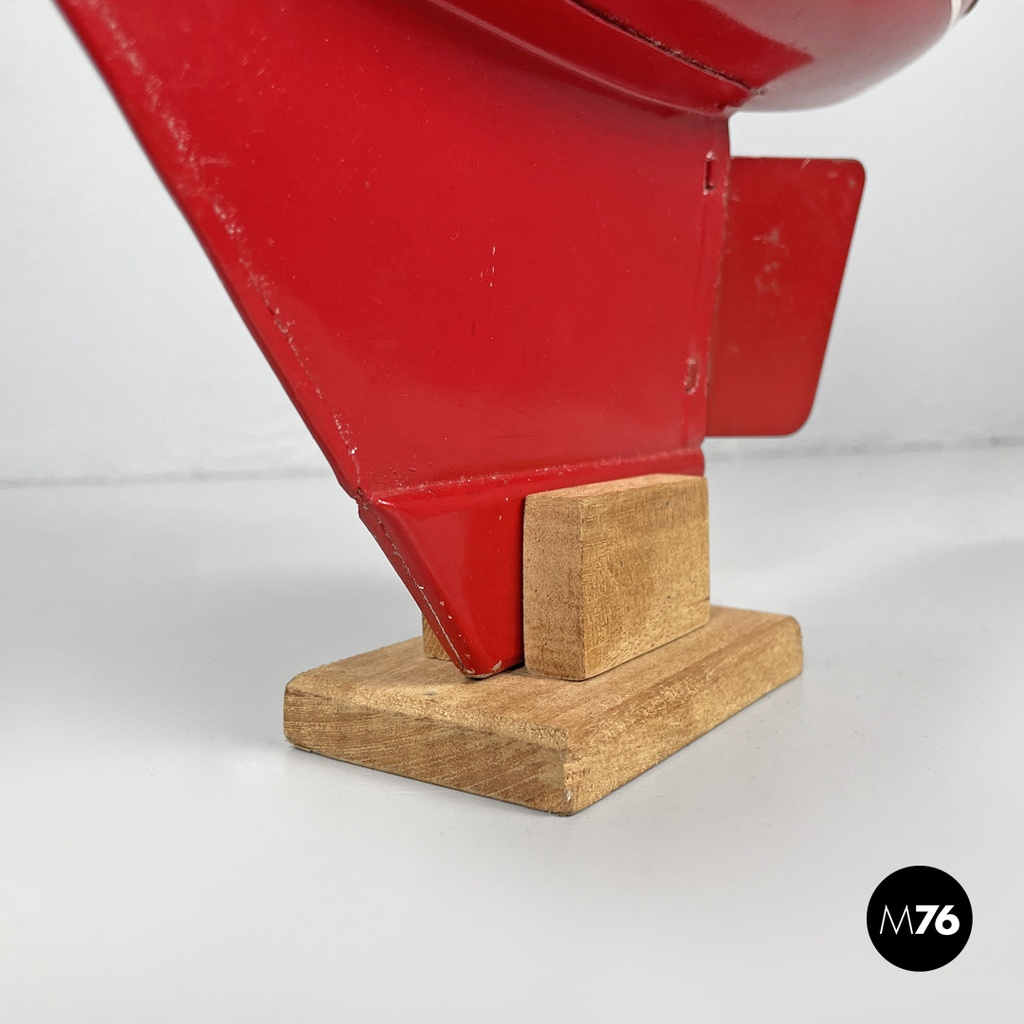 English mid-century modern red sailing boat model by Star Yacht Birkenhead 1960s