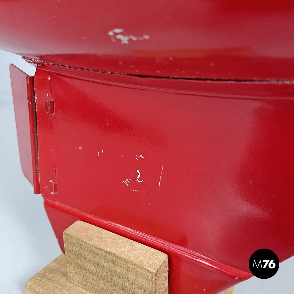 English mid-century modern red sailing boat model by Star Yacht Birkenhead 1960s