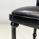 Austrian modern Black wood leather tub chairs by Josef Hoffmann Wittmann, 1980s