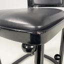 Austrian modern Black wood leather tub chairs by Josef Hoffmann Wittmann, 1980s