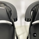 Austrian modern Black wood leather tub chairs by Josef Hoffmann Wittmann, 1980s