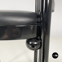 Austrian modern Black wood leather tub chairs by Josef Hoffmann Wittmann, 1980s