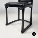 Austrian modern Black wood leather tub chairs by Josef Hoffmann Wittmann, 1980s