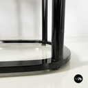 Austrian modern Black wood leather tub chairs by Josef Hoffmann Wittmann, 1980s