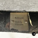 Austrian modern Black wood leather tub chairs by Josef Hoffmann Wittmann, 1980s