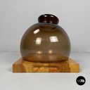 Finnish modern wood cutting board orange glass cloche Alvar Aalto Artek, 1970s