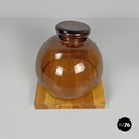 Finnish modern wood cutting board orange glass cloche Alvar Aalto Artek, 1970s