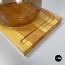 Finnish modern wood cutting board orange glass cloche Alvar Aalto Artek, 1970s