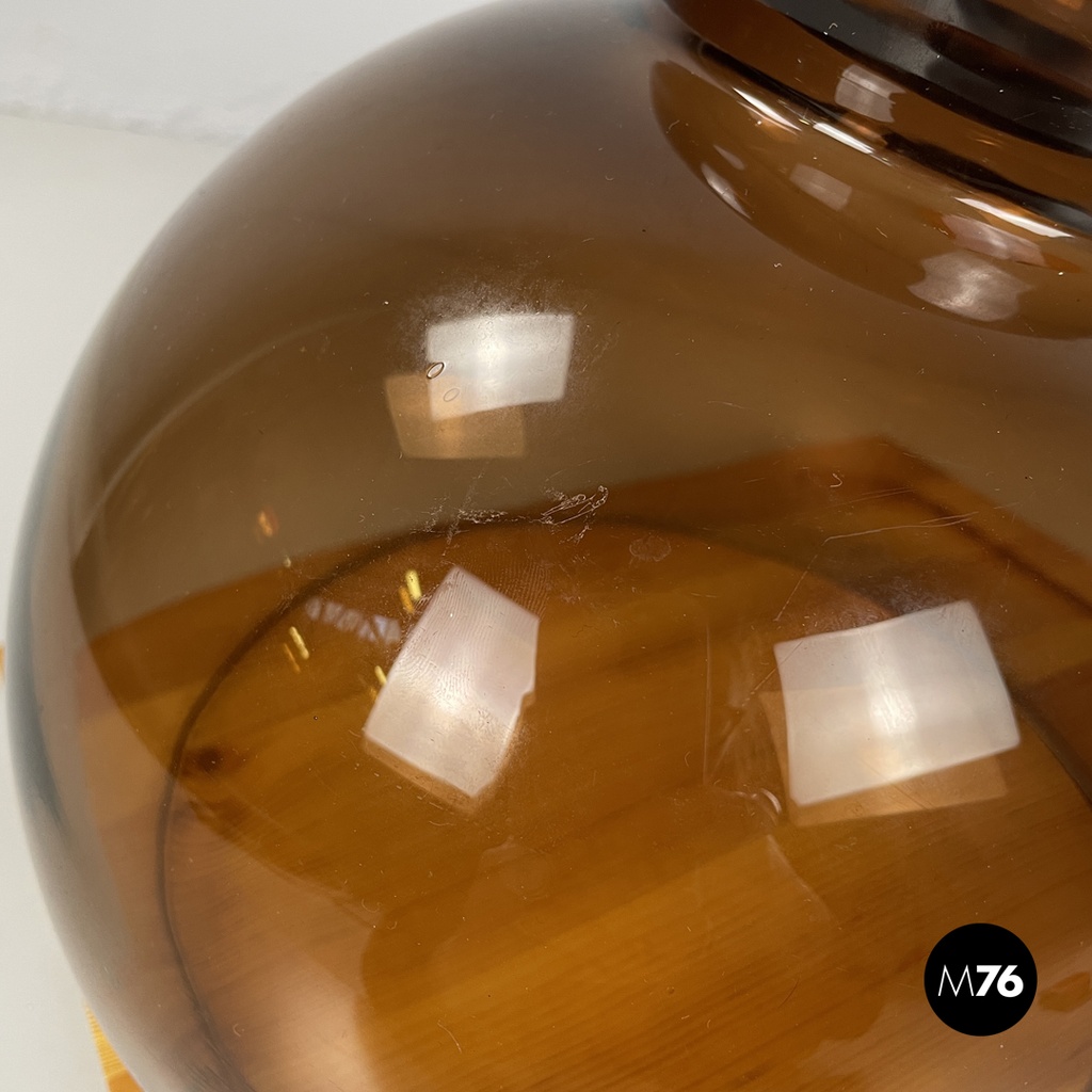 Finnish modern wood cutting board orange glass cloche Alvar Aalto Artek, 1970s