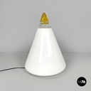 Italian modern white yellow Murano glass table lamp Grande Rio Giusto Toso 1970s
