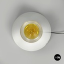 Italian modern white yellow Murano glass table lamp Grande Rio Giusto Toso 1970s