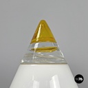 Italian modern white yellow Murano glass table lamp Grande Rio Giusto Toso 1970s