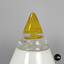 Italian modern white yellow Murano glass table lamp Grande Rio Giusto Toso 1970s