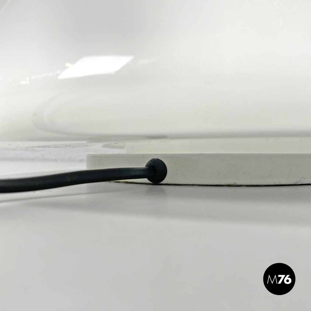 Italian modern white yellow Murano glass table lamp Grande Rio Giusto Toso 1970s