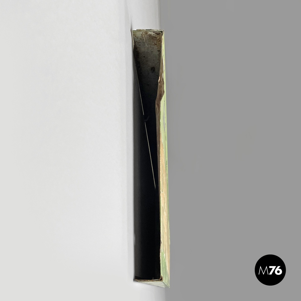 Italian mid-century modern pastel green metal sign with white lettering, 1960s