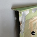 Italian mid-century modern pastel green metal sign with white lettering, 1960s