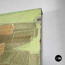 Italian mid-century modern pastel green metal sign with white lettering, 1960s