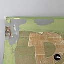 Italian mid-century modern pastel green metal sign with white lettering, 1960s