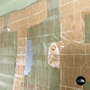 Italian mid-century modern pastel green metal sign with white lettering, 1960s