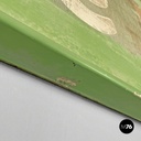 Italian mid-century modern pastel green metal sign with white lettering, 1960s