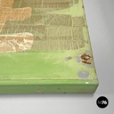 Italian mid-century modern pastel green metal sign with white lettering, 1960s