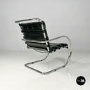 American modern black leather armchair MR40 Mies van der Rohe for Knoll, 1980s