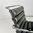 American modern black leather armchair MR40 Mies van der Rohe for Knoll, 1980s
