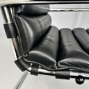American modern black leather armchair MR40 Mies van der Rohe for Knoll, 1980s
