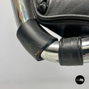 American modern black leather armchair MR40 Mies van der Rohe for Knoll, 1980s