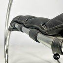 American modern black leather armchair MR40 Mies van der Rohe for Knoll, 1980s