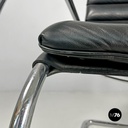 American modern black leather armchair MR40 Mies van der Rohe for Knoll, 1980s