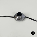 Lampada da terra in metallo e vetro opalino, 1970 ca.