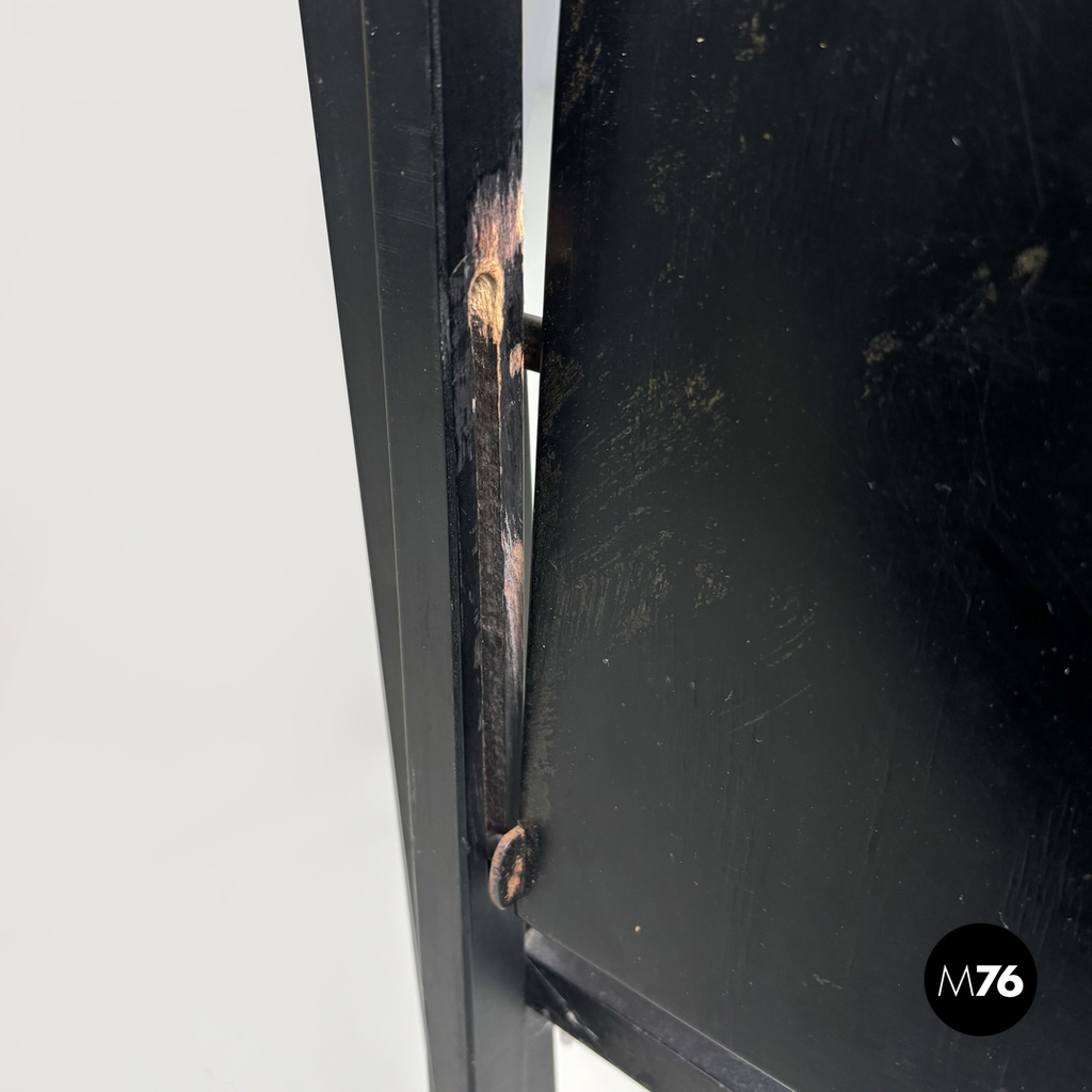 Italian mid-century modern black folding chair Tric Castiglioni BBB, 1960s