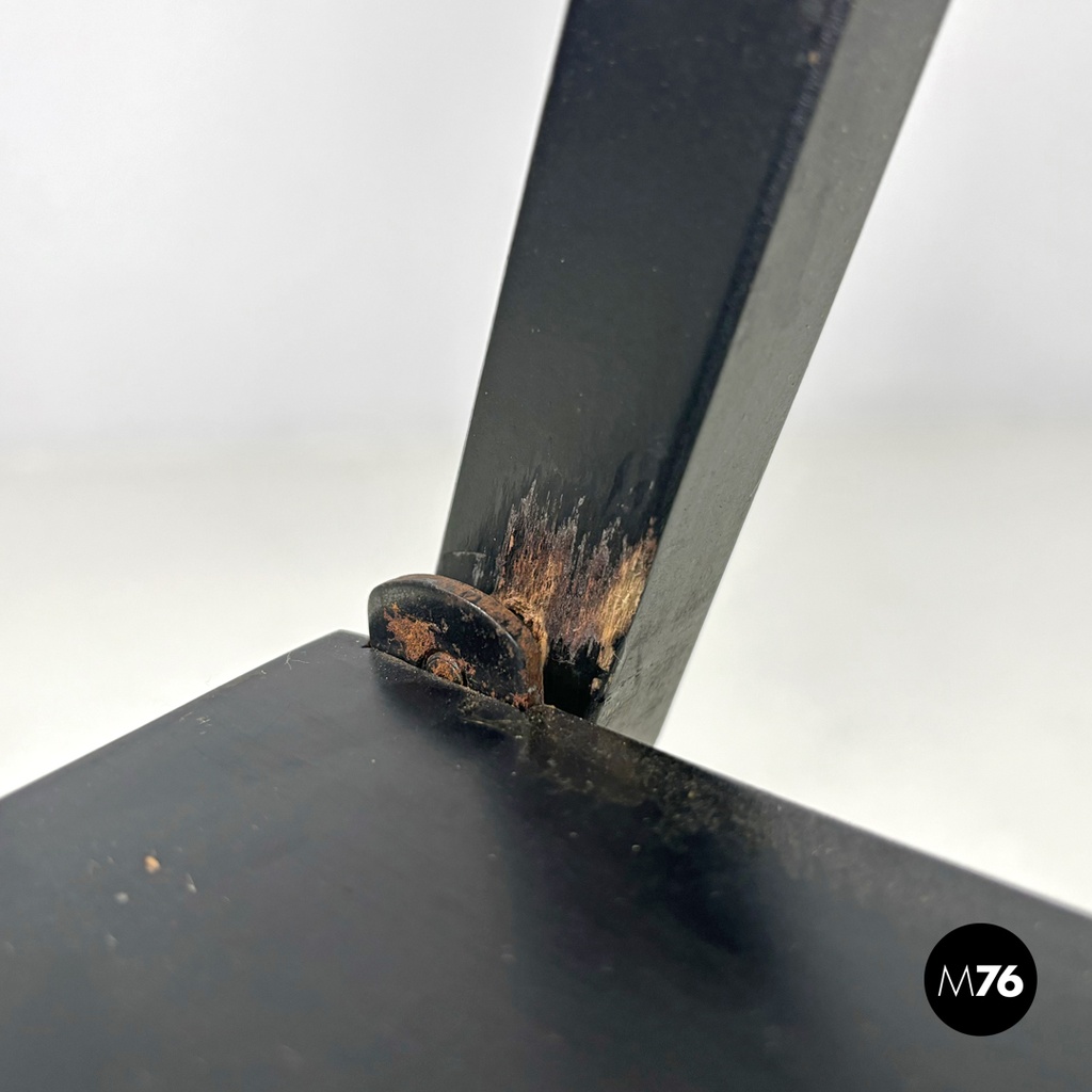 Italian mid-century modern black folding chair Tric Castiglioni BBB, 1960s