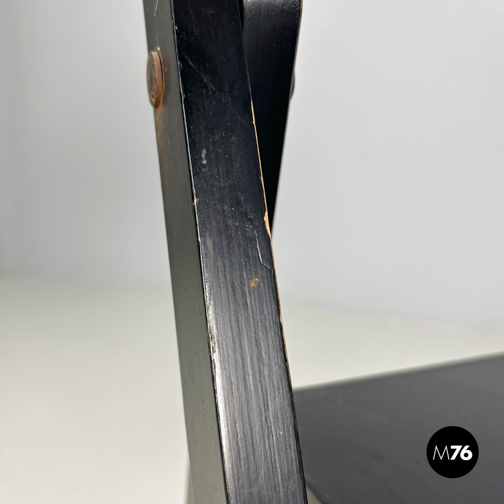 Italian mid-century modern black folding chair Tric Castiglioni BBB, 1960s