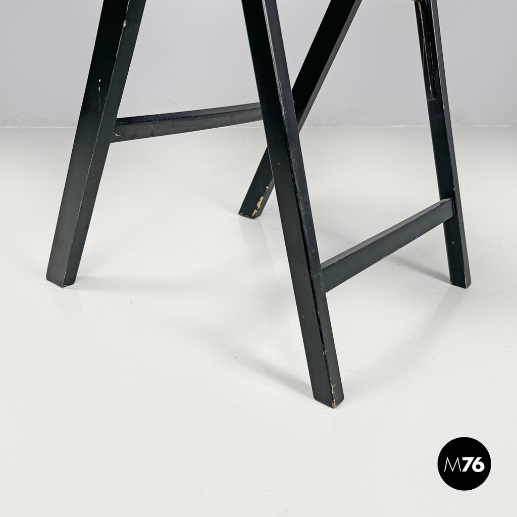 Italian mid-century modern black folding chair Tric Castiglioni BBB, 1960s
