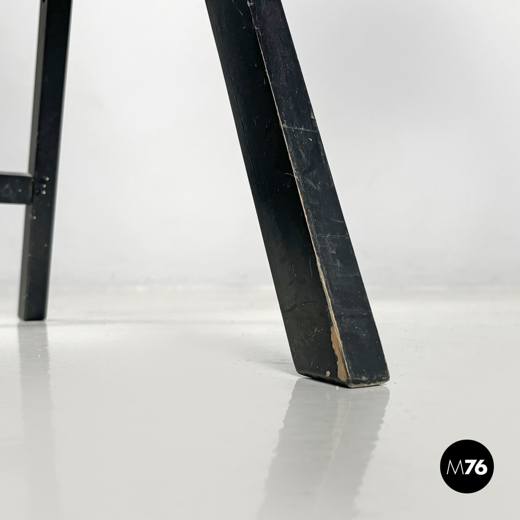 Italian mid-century modern black folding chair Tric Castiglioni BBB, 1960s