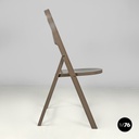 Italian mid-century modern brown folding chair Tric Castiglioni Bonacina, 1960s