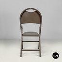 Italian mid-century modern brown folding chair Tric Castiglioni Bonacina, 1960s