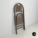 Italian mid-century modern brown folding chair Tric Castiglioni Bonacina, 1960s