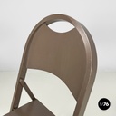 Italian mid-century modern brown folding chair Tric Castiglioni Bonacina, 1960s