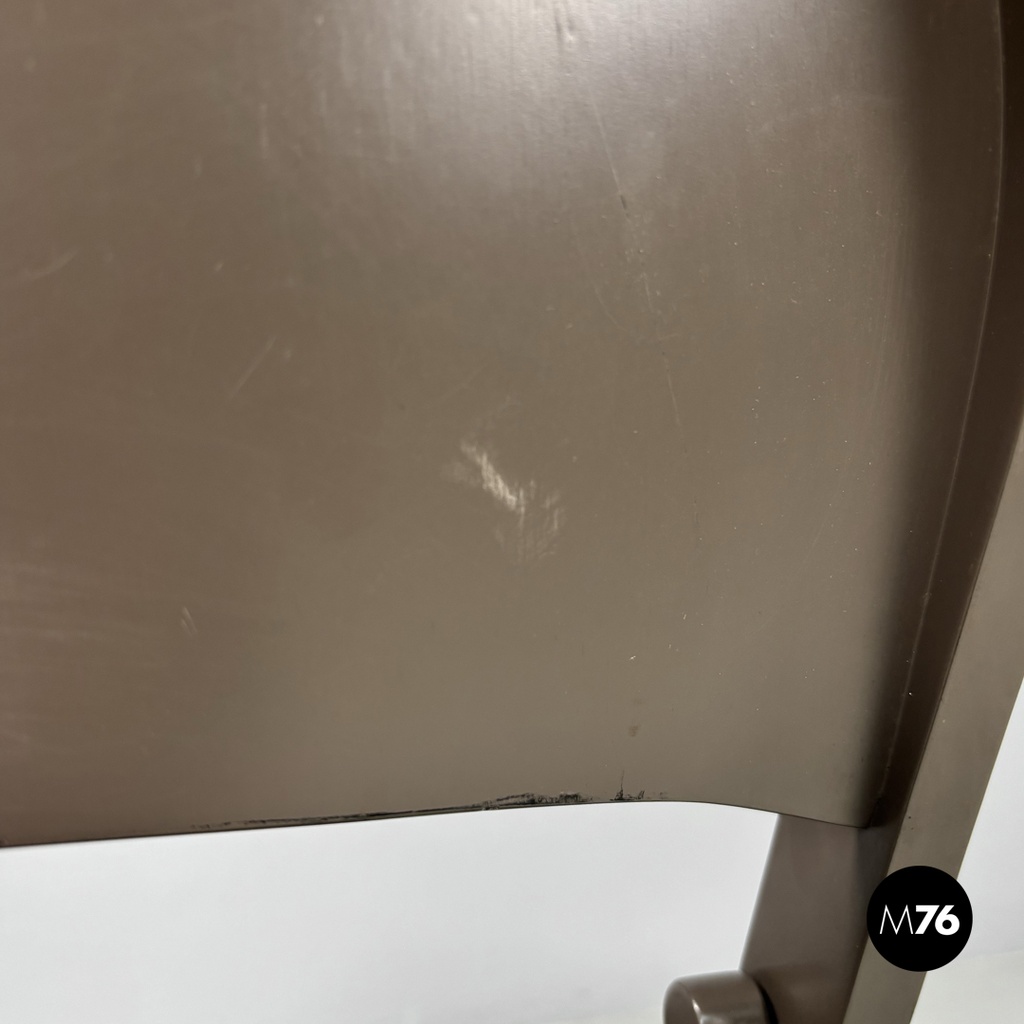 Italian mid-century modern brown folding chair Tric Castiglioni Bonacina, 1960s